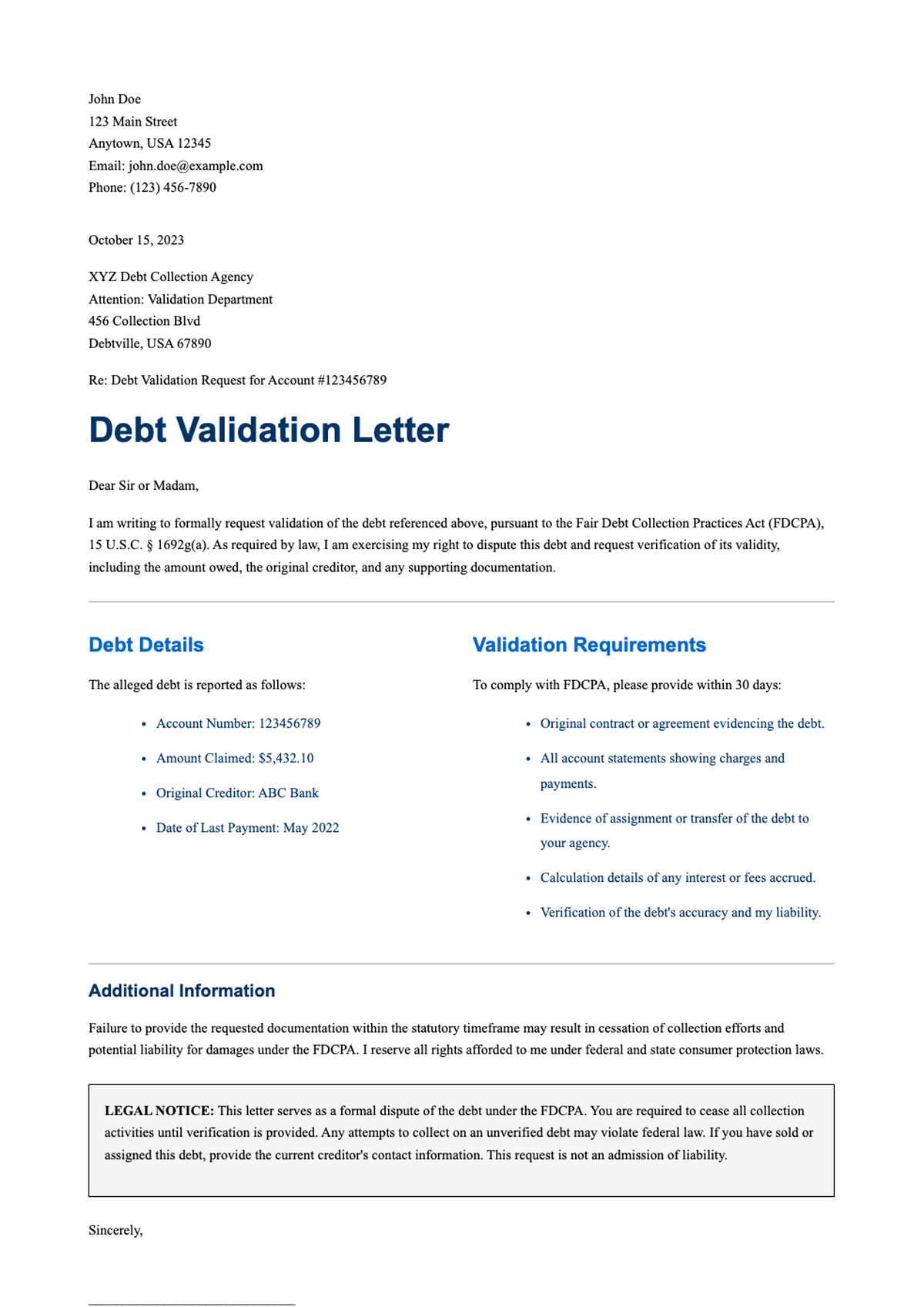 Debt validation letter vs debt verification letter comparison infographic_variant_3